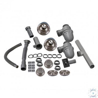 Мойка для кухни с двумя чашами интегрированная Lidz Handmade H7843 (LDH7843BRU35387) Brushed Steel 3,0/1,0 мм SD00041491 фото