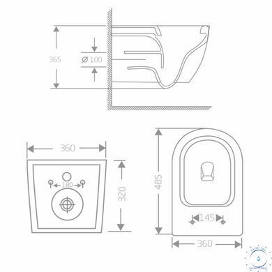 Унітаз підвісний Qtap Jay Ultra Quiet 485х360х320 мм, Matt Black, сидінням Slim Duroplast/ Soft-close/ Quick Relase QT07335177MB SD00054232 фото