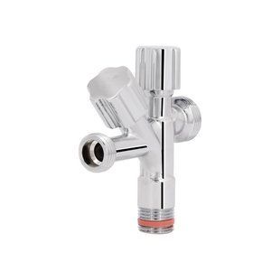 Кран угловой Thermo Alliance Forte двойной вентельный 1/2"Н х 1/2"Н х 3/4"Н, хром TAF187W151520 SD00055666 фото