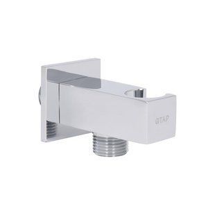 Подключение с держателем для шланга Qtap Spojeni прямоугольное QTCRMBH130 Chrome (Fixsit) SD00035719 фото
