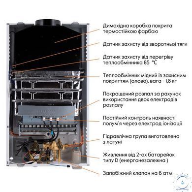Колонка газовая дымоходная Thermo Alliance JSD20-10CLM 10 л White SD00052637 фото