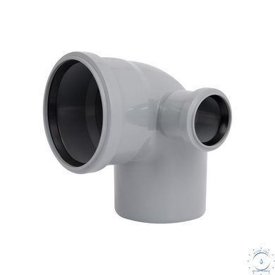 Колено канализационное с отводом TA Sewage 110х110х50, 90&deg; SD00005126 фото