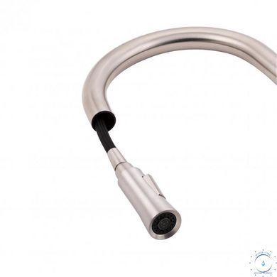 Смеситель для кухни Qtap Evicka с выдвижным изливом QTEVI91103UN Brushed Nickel PVD SD00042267 фото