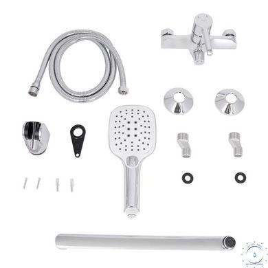Смеситель для ванны Qtap Grand с поворотным изливом (c душевым гарнитуром) QTGRACRM005 Chrome SD00039602 фото