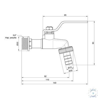 Кран поливальний Thermo Alliance Standart 3/4" SD140W20 SD00035644 фото
