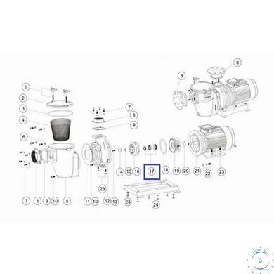 Ущільнювальне кільце Emaux насосів SE5.5 \ SE7.5 (Сальник) 4015020 12520 фото