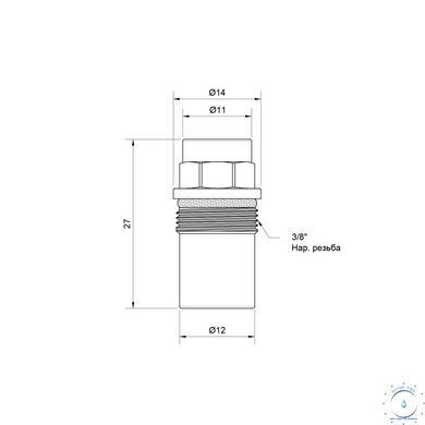 Штуцер Icma 3/8" для підключення термометра №207 SD00011124 фото