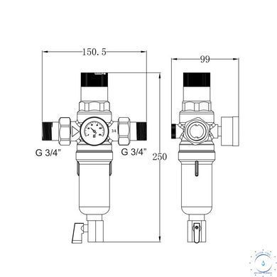 Фильтр самопромывной Thermo Alliance Forte 3/4" с редуктором для холодной воды SF128W20C SD00054157 фото