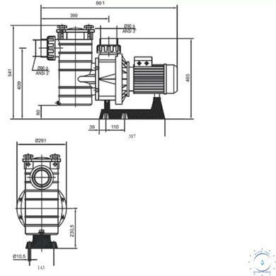 Насос Hayward HCP38253E3 KAP250 T1.B IE3 (380 В, 41 м3/год, 2.5 HP) 18137 фото