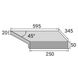Кутовий Г-подібний елемент бортової плитки Aquaviva Montagna Light Gray, 595x345x50(20) мм (правий/45°) ap6706 фото 2