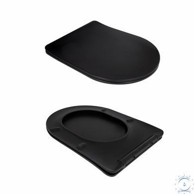 Унитаз подвесной Qtap Taurus Ultra Quiet 515&times;360&times;350 мм, Matt Black, с сиденьем Slim Duroplast / Soft-close / Quick Release QTTAU28BLM50504 SD00056628 фото