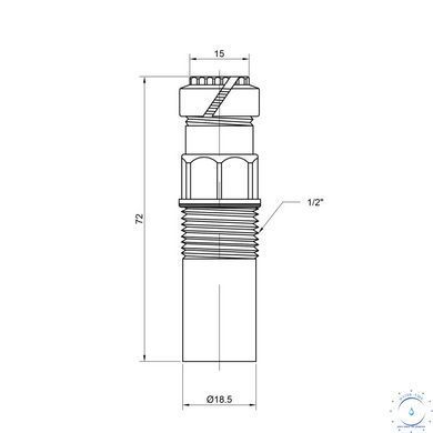 Штуцер Icma 1/2" для виносного датчика термостатичної головки №189 SD00011127 фото