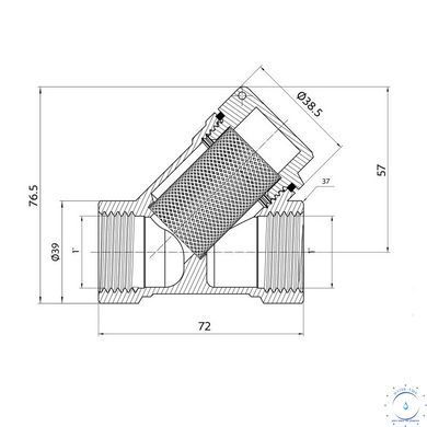 Фільтр грубої очистки Thermo Alliance Standart 1"ВВ нікель для води косий TAS124W25 SD00053374 фото