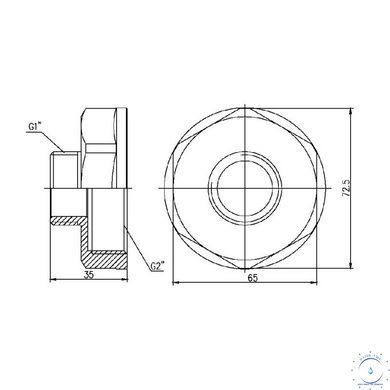 Переход Thermo Alliance Forte 2"х1" ВН SF3605025 SD00002603 фото