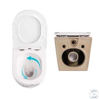 Комплект Qtap Robin Marble 3 в 1: унитаз подвесной Ultra Quiet + биде подвесное + раковина накладная QTROBMR49160 SD00055284 фото