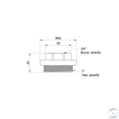 Футорка радиаторная Thermo Alliance Standart 1"х3/4" левая SD11520S SD00004612 фото