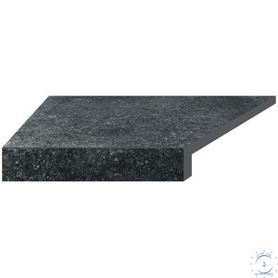 Кутовий Г-подібний елемент бортової плитки Aquaviva Granito Black, 595x345x50(20) мм (лівий/45°) ap6615 фото