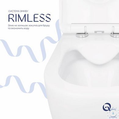 Унітаз підвісний Qtap Jay безобідковий з сідінням Soft-close QT07335176W SD00036224 фото