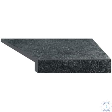 Кутовий Г-подібний елемент бортової плитки Aquaviva Granito Black, 595x345x50(20) мм (правий/45°) ap6616 фото