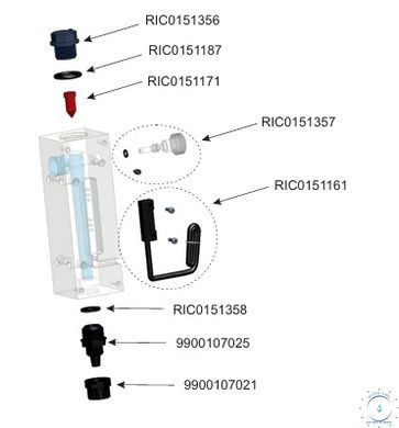 Станція контролю якості води Aquaviva PH+Free Cl 5 л/г + Ячейка + 2 насоса 22962 фото