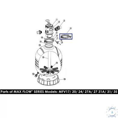 Хомут кріплення 6-позиційний кран для фільтрів Emaux серії MFV 89012512 7430 фото