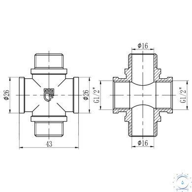 Крестовина Thermo Alliance Forte 1/2" ВН SF35515 SD00002537 фото