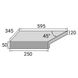 Кутовий Г-подібний елемент бортової плитки Aquaviva Granito Light Gray, 595x345x50(20) мм (лівий/45°) ap6617 фото 2