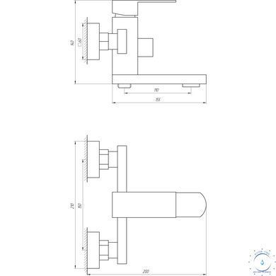 Змішувач для ванни Globus Lux SICILIA SBQ-102N-BB gz21172 фото