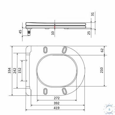 Сидіння для унітазу Qtap (Evia, Arvin, Leo 630) 410x330x22 мм, White, з мікроліфтом, Slim Duroplast, Quick Release QTSC179W49264 SD00055388 фото
