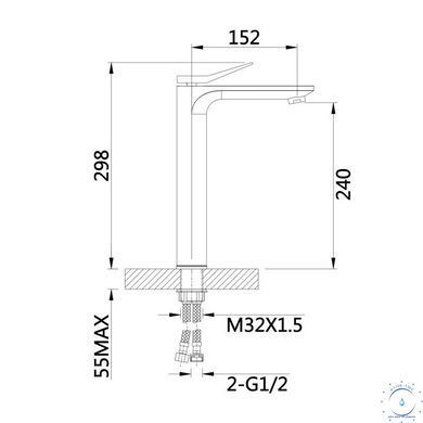 Змішувач для раковини Qtap Presto високий QTPRE269CRW45577 Chrome/White SD00051701 фото