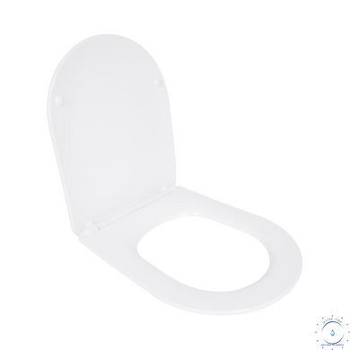 Сидіння для унітазу Qtap (Evia, Arvin, Leo 630) 410x330x22 мм, White, з мікроліфтом, Slim Duroplast, Quick Release QTSC179W49264 SD00055388 фото