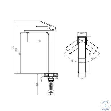 Змішувач для раковини Qtap Gemini високий QTGEM269BLM45678 Black Matt SD00051802 фото