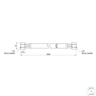 Шланг для газа Thermo Alliance Standart черный 1/2" ВВ 300 см SD91G300 SD00011012 фото