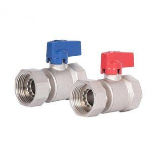 Комплект кранів кульових Thermo Alliance Standart 1"ВВ прямий з накидною гайкою TAS262RBW25 SD00054733 фото