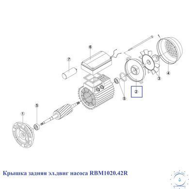 Кришка задня ел. двиг насоса KA/KAP 250-450 (MEC-90) 7304.A/RBM1020.42R/RMOT0002.04R 15917 фото