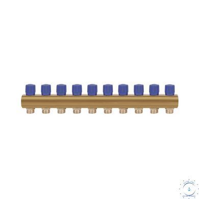 Коллектор&nbsp;Icma&nbsp;с&nbsp;регулировочными&nbsp;вентилями&nbsp;1" 10 выходов №1105 (Blue) SD00049613 фото
