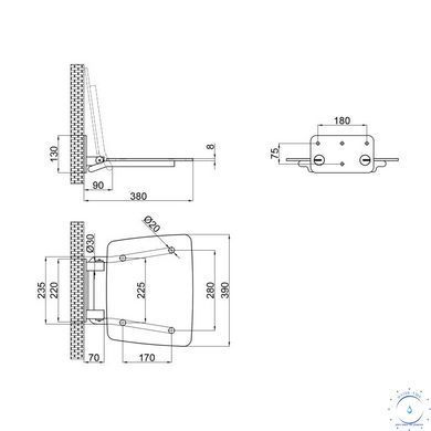 Сиденье для душа Qtap Comfort WHI5035 SD00045308 фото