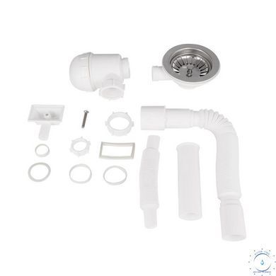 Сифон для кухонной мойки Lidz (WHI) 60 05 M001 01 EURO (выход 50 мм) SD00042782 фото