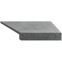 Кутовий Г-подібний елемент бортової плитки Aquaviva Granito Gray, Г-подібний, 595x345x50(20) мм (правий/45°) ap6620 фото