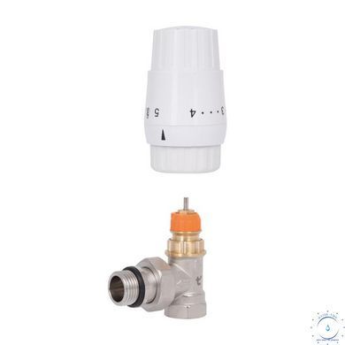 Комплект термостатический радиаторный угловой Thermo Alliance Forte 1/2" с термоголовкой, преднастройка, антипротечка TAF300G15 SD00054557 фото