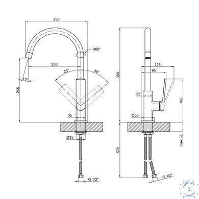 Змішувач для кухні Qtap Slavonice QTSLV9042103UC Chrome SD00042907 фото