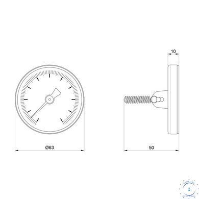 Термометр Thermo Alliance Standart 120&deg;С 63 мм накладний SD175 SD00021367 фото
