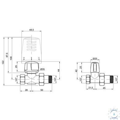 Термокомплект Icma 3/4" прямой № KIT L 1100+775+815 SD00043575 фото
