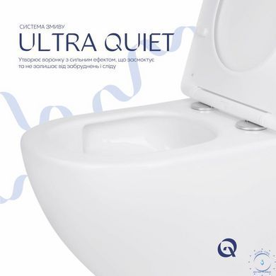 Унитаз подвесной Qtap Jay безободковый Ultra Quiet с сиденьем Soft-close QT07335177W SD00050899 фото