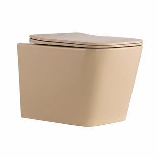 Унитаз подвесной Qtap Tern Ultra Quiet 520&times;345&times;325&nbsp;мм, Beige, с сиденьем Slim Duroplast / Soft-close / Quick Release QTTER26SB49001 SD00055125 фото