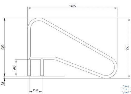 Поручень Flexinox 87188154 для римських сходів FX-02 Nero (1405 мм, фланець, AISI-316L) 40979 фото