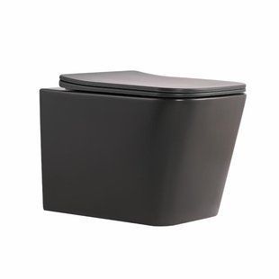 Унитаз подвесной Qtap Tern Ultra Quiet 520&times;345&times;325&nbsp;мм, Anthracite, с сиденьем Slim Duroplast / Soft-close / Quick Release QTTER26AN48999 SD00055123 фото