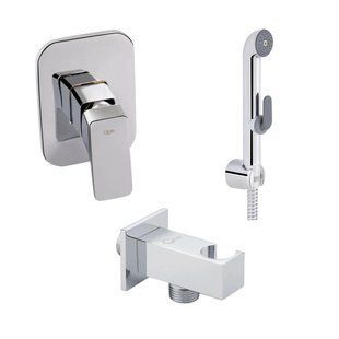 Комплект для душу Qtap Namesti Chrome: Змішувач для душу QTNAM6025102NC + Гігієнічний набір QTSETCRMA021 + Підключення QTCRMBH130 SD00053673 фото