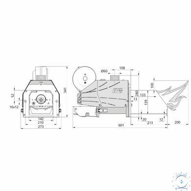 Горелка пеллетная Thermo Alliance EVO 23 в комплекте с шнеком 1,5 м и контроллером Pelet-1 SD00055289 фото
