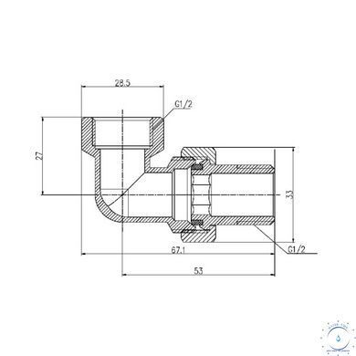 Сгон "Американка" Thermo Alliance Forte 1/2" угловой SF191W15 SD00008309 фото